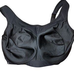 Glamorise High Impact Wonderwire Sports Bra Womens US Sz 34H  Black New